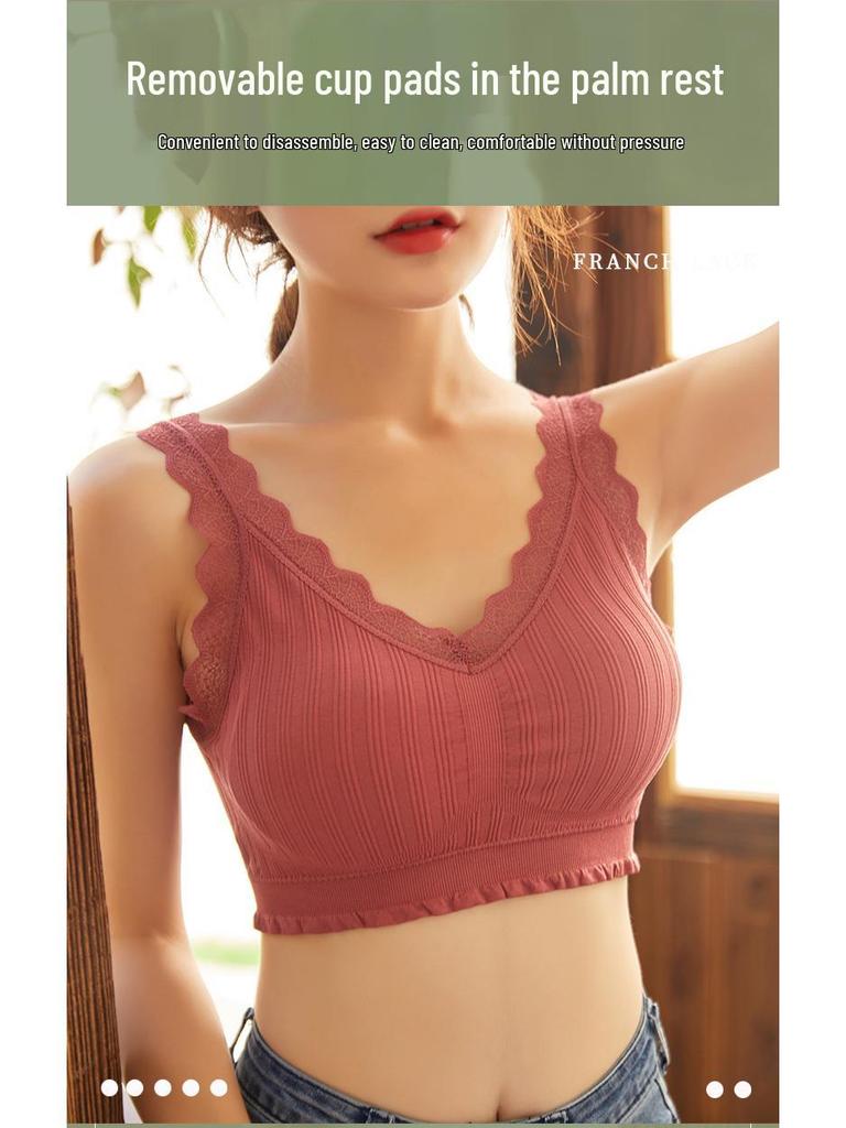Best-Selling Lace V-Neck Spaghetti Strap Sports Bra for Women