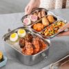 304 Stainless Steel Camping Lunch Box Compartmental Food Storage Box Portable Picnic Box  School