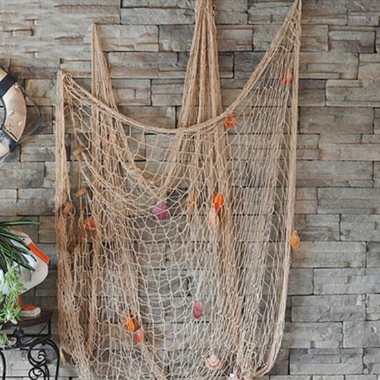 Декоративная имитация рыболовной сети из пеньковой веревки для помещений
