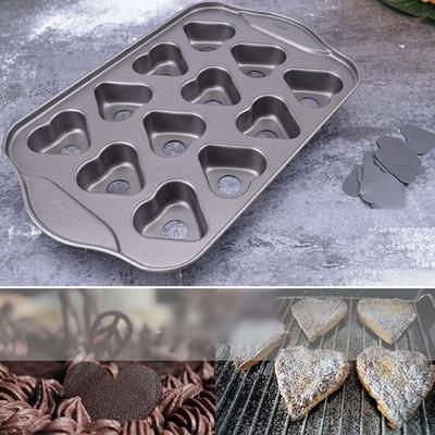 12 мини-противней для выпечки чизкейка в форме сердца с антипригарным покрытием, оловянная форма для кексов, десертов
