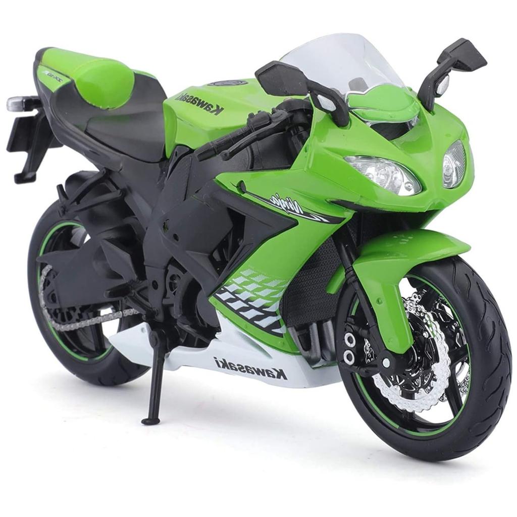 Maisto 1/12 Scale Kawasaki Ninja ZX-10R Green / Diecast Model Car, Motorcycle, Finished Model 10011