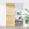 VidaXL Sliding Door and Hardware Kit 80x210 Cm Solid Pine 3203255