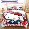 3pcs Sanrio HelloKitty12 Design Cover Set - HD Printed Bedding with 1 Cover and 2 Pillowcases - Perfect for Home and Dorm Decor
