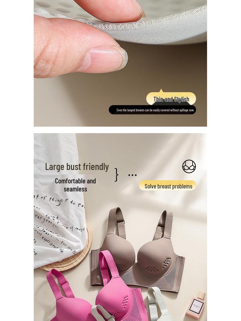 Plus Size Seamless Push-Up Shaping Bra with Side Support