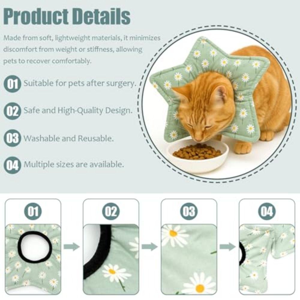 Star Shape Recovery Collar Floral Dog Muzzle Collar Pet Protection Collar For Small Medium Pet