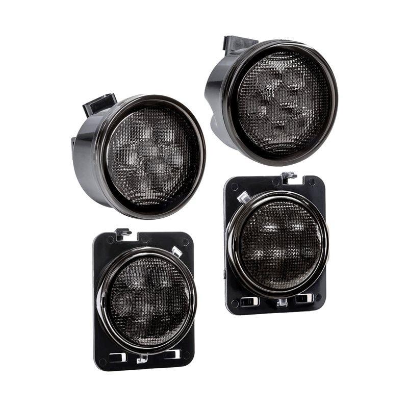 Precise Smoked Lens Turn Signal & Side Marker Lights Kit For Jeep Wrangler JK 2007-2017 LED Blinker Accessories