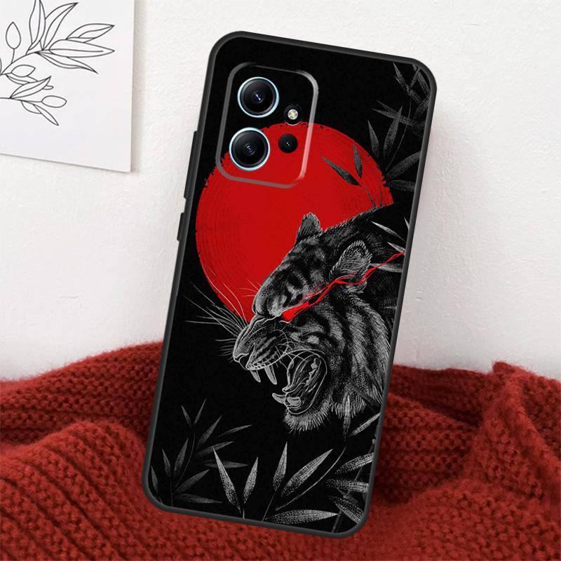 Красное Солнце Тигра Японское Искусство Чехол Для Xiaomi Redmi Note 14 13 10 11 12 15 Pro Plus Чехол Для Redmi 15 14C 12C 10C 13C 15C