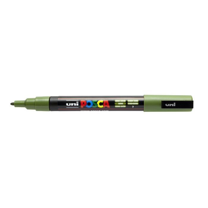 Marqueur à pigment - UNIBALL - PC-3M - Indélébile - Opaque - Vert kaki