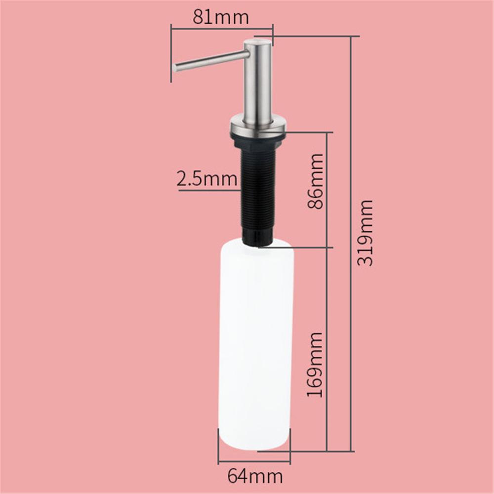 Диспенсер для мыла из нержавеющей стали для кухонной мойки, черный дозатор из АБС-пластика, дозаторы для моющего средства, жидкого мыла, лосьона, встроенная конструкция