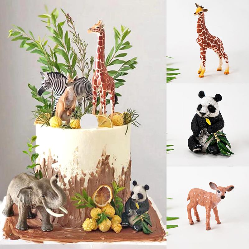 Сафари вечеринка жираф лев слон животные торт топпер украшение торта детский первый день рождения декор