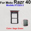 Sim Card Tray Holder For Motorola Moto Razr 40 Razr 40 Ultra XT2323 XT2321 Memory Card Adapter Replacement Repair Parts