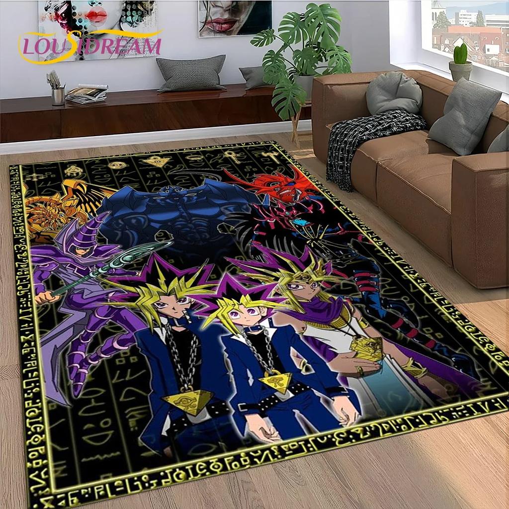 2025 New Yu-Gi-Oh Blue Eyes Dragon Monster Gold Card Cartoon Game Carpet Rug for Bedroom Living Room Home Sofa,Decor Floor Mat