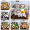 3D Printed Jungle Animal Bedding Set with Ultra-fine Fiber Soft Down Duvet Cover and Pillowcase 2/3pc Single Double Bed Duvet Cover Set Gift