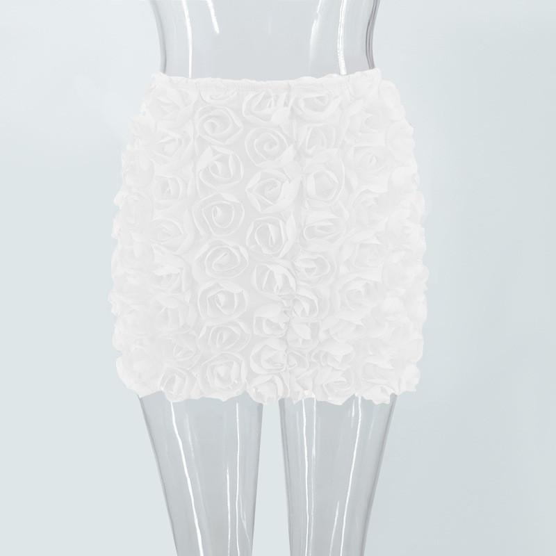 Nightclub Fashion Womens Mini Skirt With 3d Floral Pattern And Stretch Fabric For Casual Wear