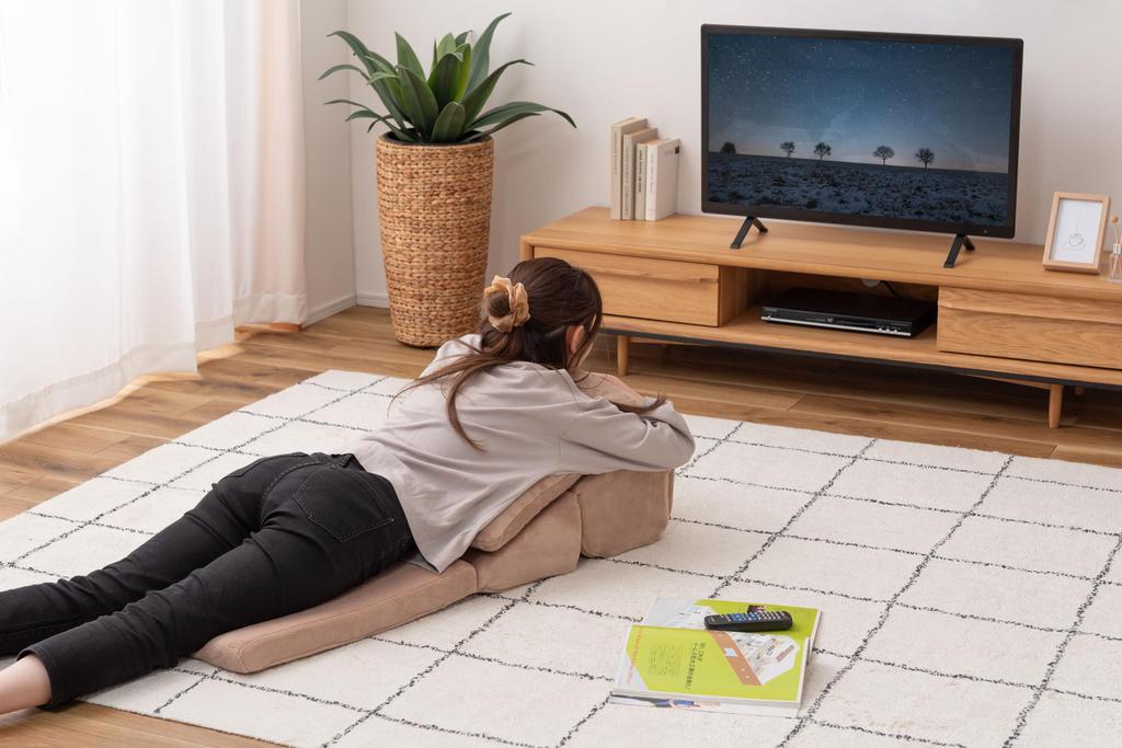 AZUMAYA TV Pillow with Cushion, Medium, Beige, FCC-120BE