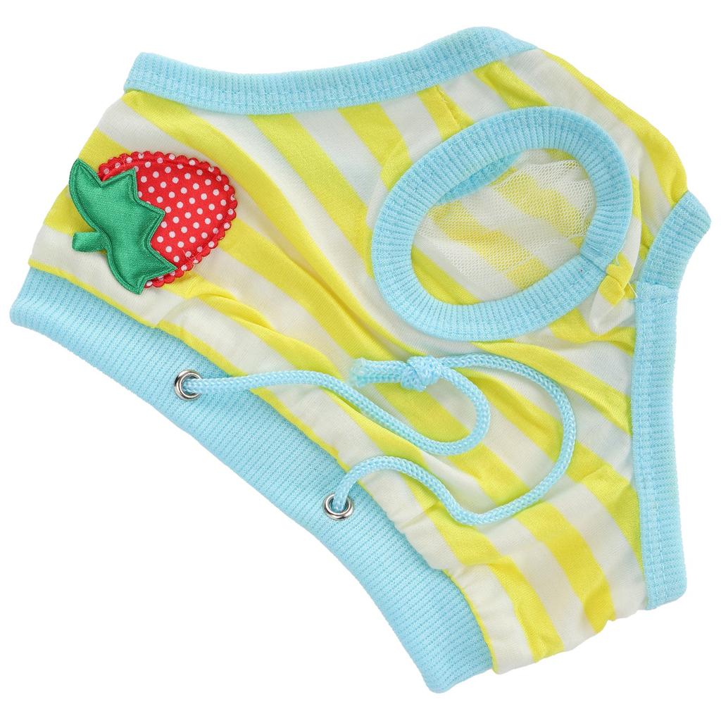 Pet Pigs Физиологические штаны Клубничный узор Свиньи Санитарное нижнее белье Многоразовые подгузники Желтый S