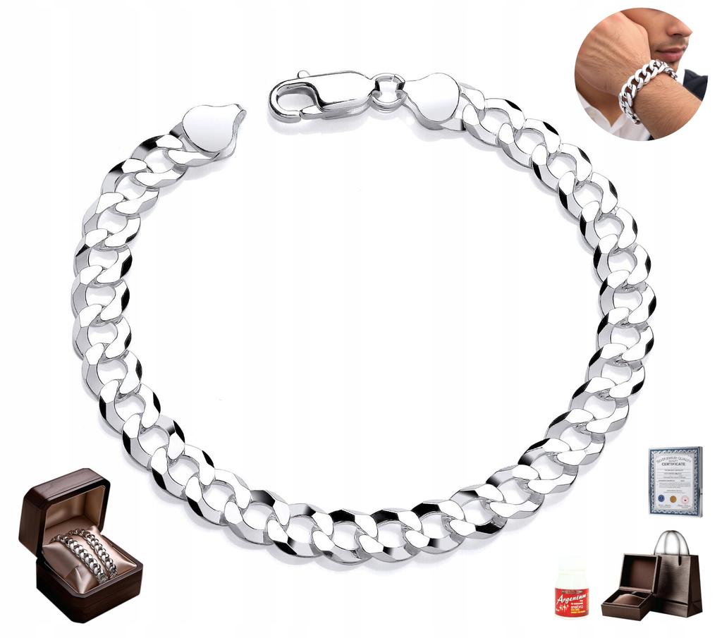 Silver Bracelet 925 Full Diamond 5mm Men' Silver