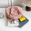 Stitching Embroidery Butterfly Knot Handbag Simple Style Soft Cotton Commuter Lunch Box Bag Student Handheld Bag Pouch