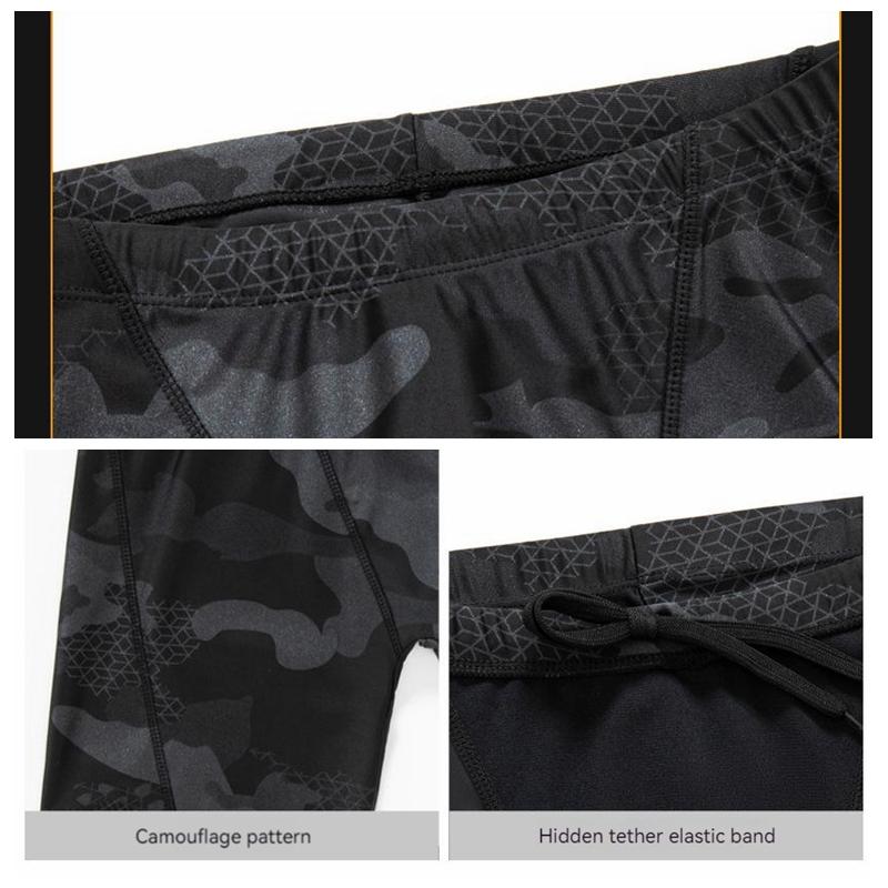 (L-5XL)Мужские купальники для взрослых, быстросохнущие плавки, камуфляжные дышащие шорты для серфинга, тренировочные шорты для водного спорта с кепкой/шляпой