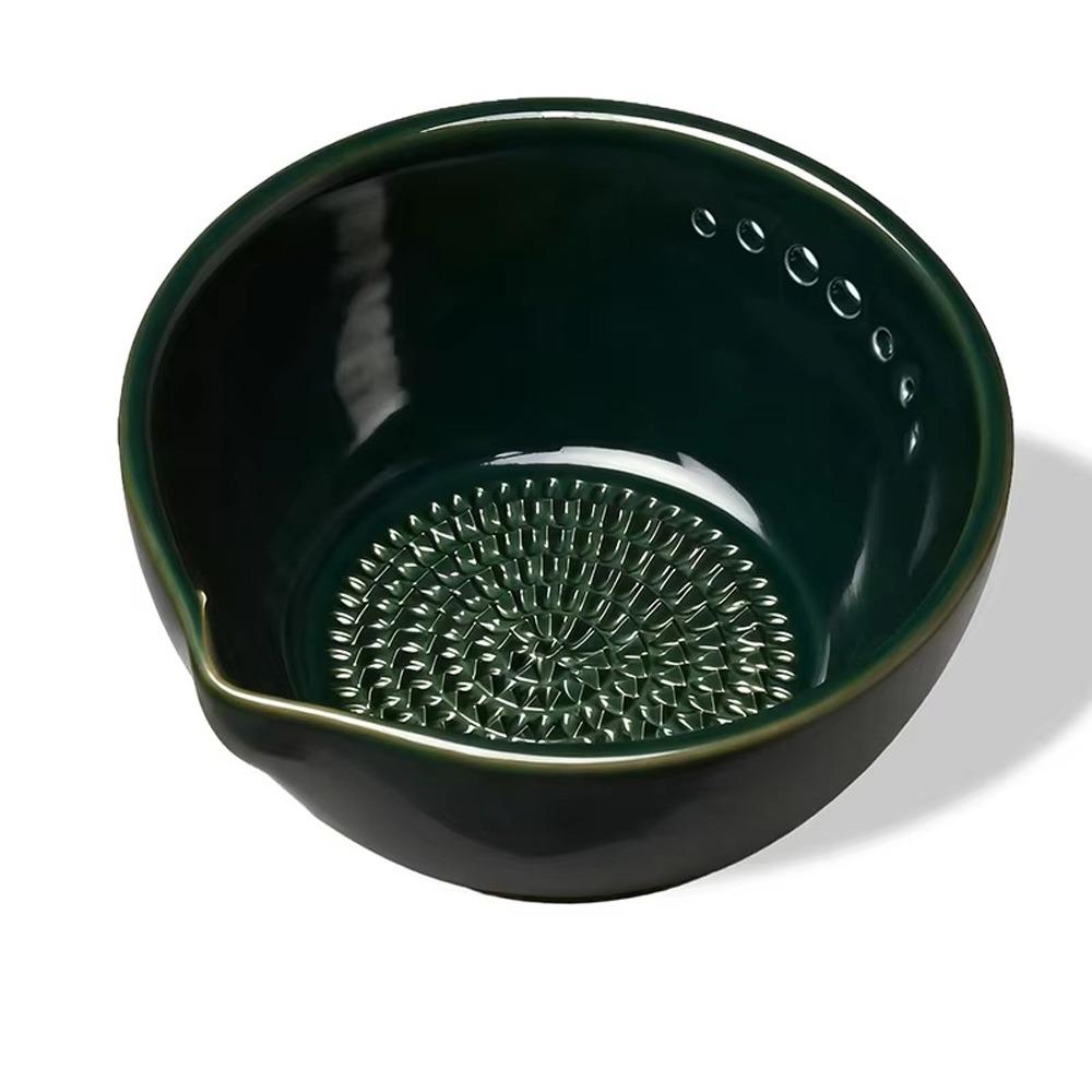 Easy To Use Manual Garlic Grater Bowl 2-in-1 Handmade Garlic Grinder Resin Compact Herb Stripper Bowl Meal Preparation