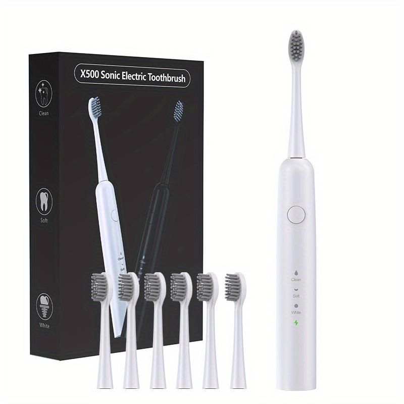 Adult Sonic Electric Toothbrush Travel Set Premium USB Rechargeable Soinc Toothbrush IPX7 Waterproof with 6 Toothbrush Heads