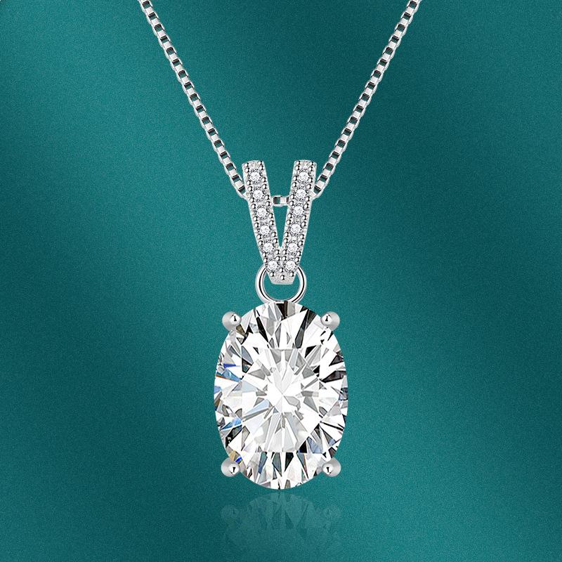 BELLA BOX Овальный циркон кулон ожерелье несколько цветов модные свадебные помолвочные украшения