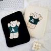 Alphabet Bear Character iPad Pouch Galaxy Tab Pouch Galaxy Tab Tablet Tablet Cute Pouch, Ivory