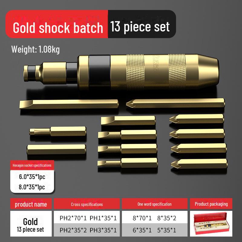 Набор отверток с ударным и молотковым механизмом: Ослабляйте, извлекайте и закручивайте винты без усилий.