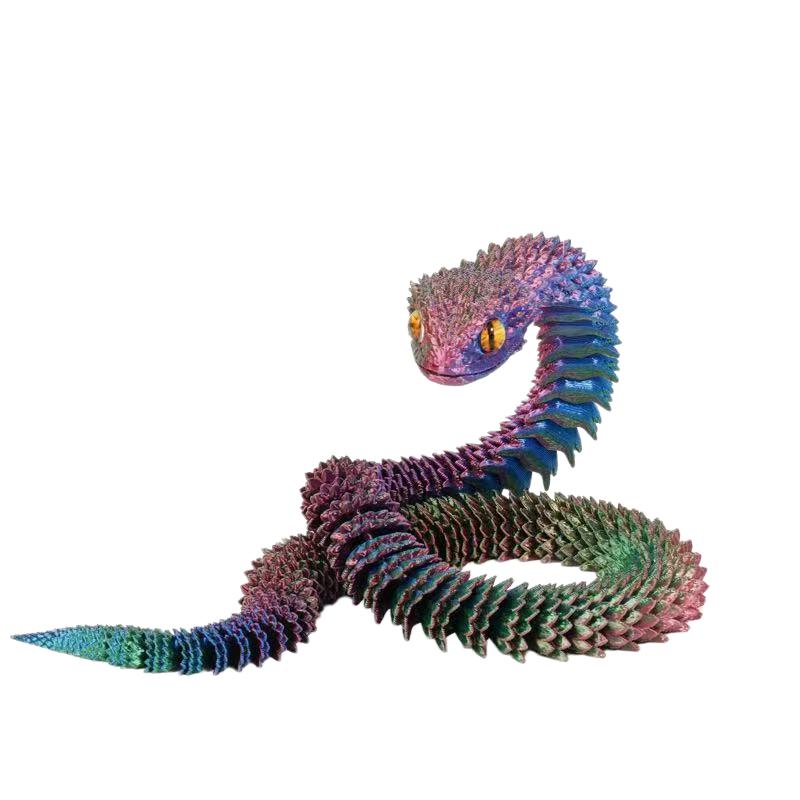 Новая 3D-печатная змея, реалистичная статуэтка змеи, подвижные суставы, фиджет-игрушки, имитация, настольное украшение, модель животного, подарок