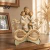 Moon Love Decoration Wooden Ornament with Stable Base, Father Day Ornament, Decorative Family Resin Sculpture Decor for Desktop Bookshelf Piece