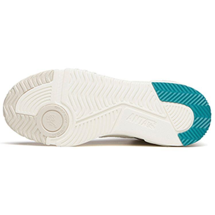 Anta Lifestyle Series Flame Wear-Resistant Breathable Mid-Top Sneakers Women Sneakers Gray White Red 122148088-8