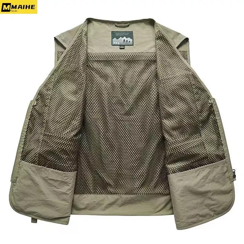 14 Pockets Summer New Men US Tactical Hiking Fishing Vest Mens Photographer Waistcoat Mesh Cargo Sleeveless Jacket Tool Vest
