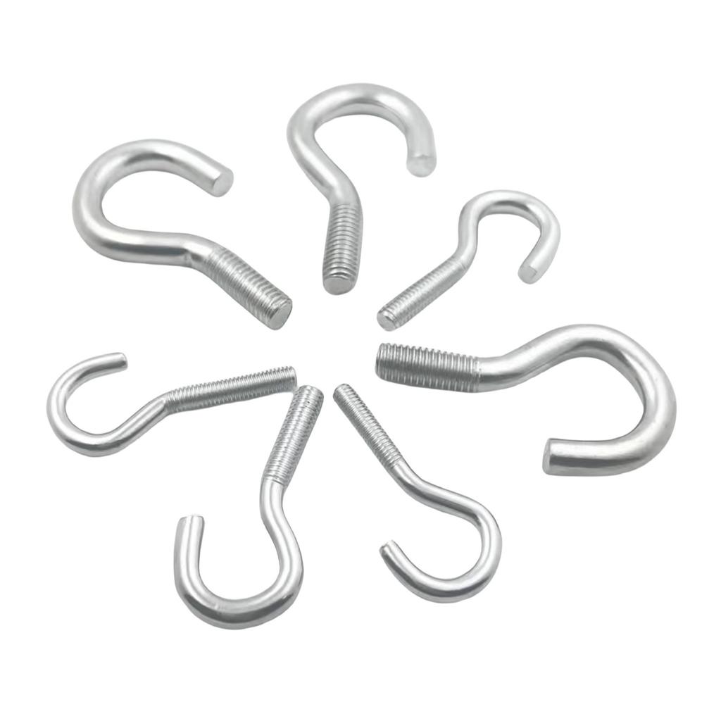 Galvanized White Zinc Open Hook Eye Bolt, 4-12, Non-Standard Carbon Steel