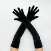 Классические черные бархатные перчатки до локтя/оперные с пальцами для взрослых Женские ретро перчатки Флэппер Перчатки для костюмированной вечеринки Ночного клуба Свадьбы