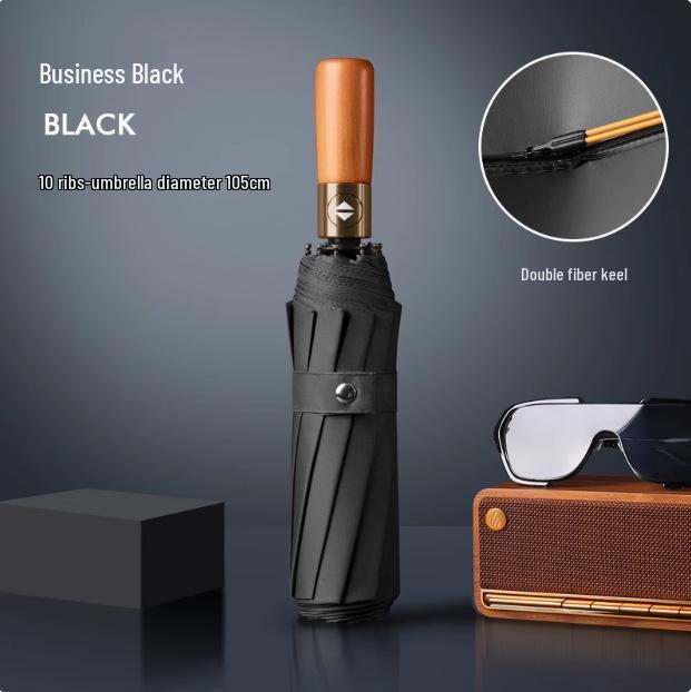 Пользовательский УФ Черный Клей Зонт от Солнца и Дождя – Женский Трехсложный Дизайн с Нанесением Логотипа.