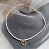 Новое модное модное металлическое ожерелье в форме сердца для женщин, милых девушек, роскошное колье с кристаллами циркония и сердцем, свадебные подарки, цепочка на ключицу