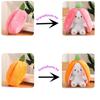 18 см креативная морковно-клубничная сумка-трансформер в кролика, плюшевые игрушки, милые длинные уши кролика, мягкая кукла, каваи, подарки для детей