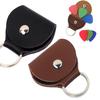 PU Leather Guitar Picks Holder Case Bag Light Weight Picks Storage Bag Guitar Plectrums Bag Storage Pouches Keychain