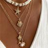Bohemian Starfish Shell Pendant Necklace Retro Sun Multi-layer Neck Ornament Clavicle Chain Fashion Jewelry