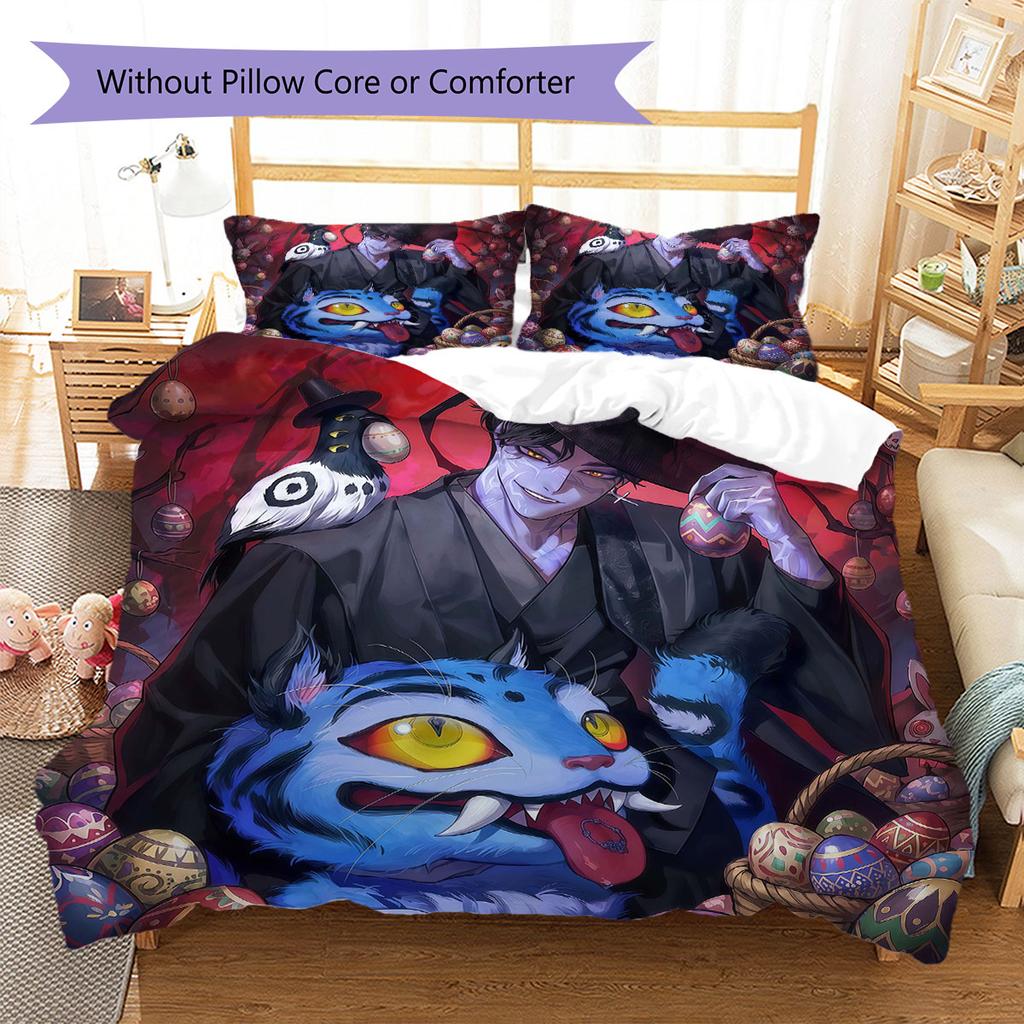 Jinu Pattern Bedding Quilt Set Quilt Cover Pillowcase Home Decoration Birthday Gift (1 * duvet cover + 2 * pillowcase, without core)