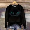 3d Cat Print Long Sleeve Women's O-Neck Tops New Autumn Elegant Hoodies Sweatshirt Fashionable Casual Blouse Women Clothing