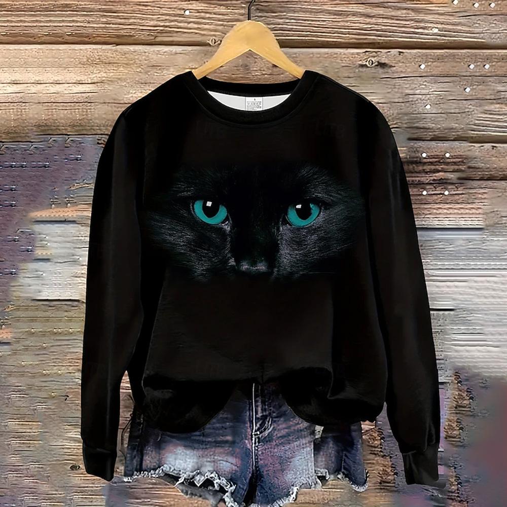 Halloween Women's Long Sleeve 3d Skull Printed Round Neck T-shirts Tops Casual Hoodies Sweatshirt Winter & Autumn Plus Size