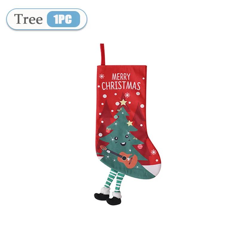 Christmas Santa Snowman Decorative Gift Stocking Ornament for Tree Home Party Scene Arrangement Holiday Hanging Decoration