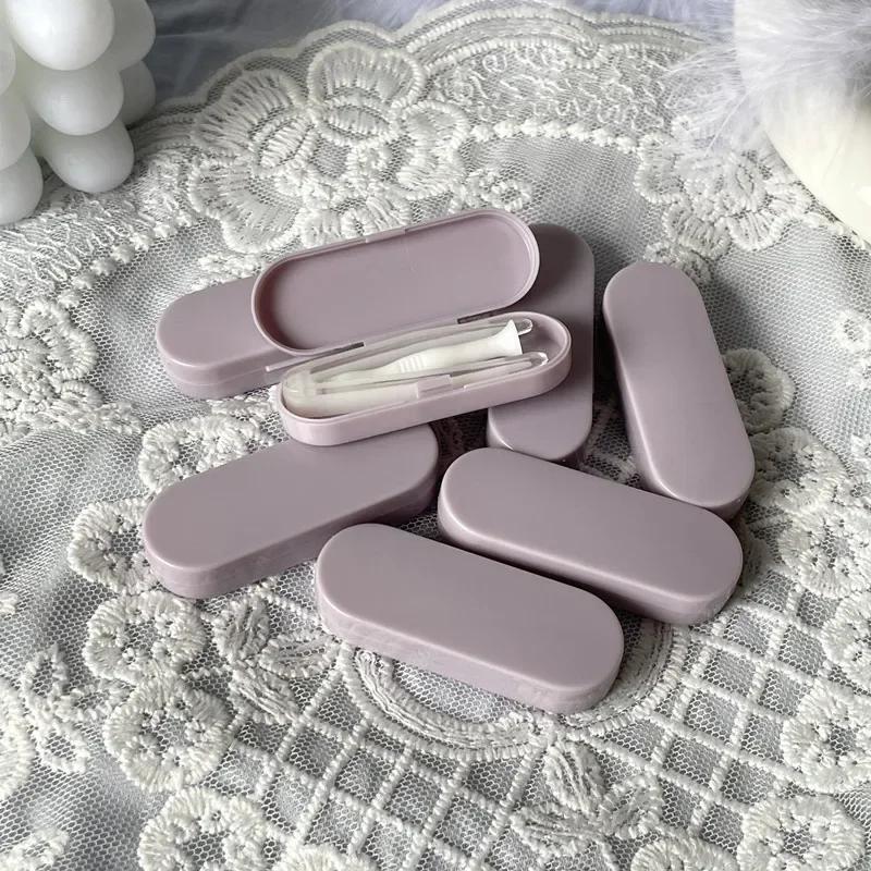 Contact Lens Case Smooth Travel Lady Holder Storage Eye Care Container with Mirror Lenses Box Contact Lens Inserter Remover