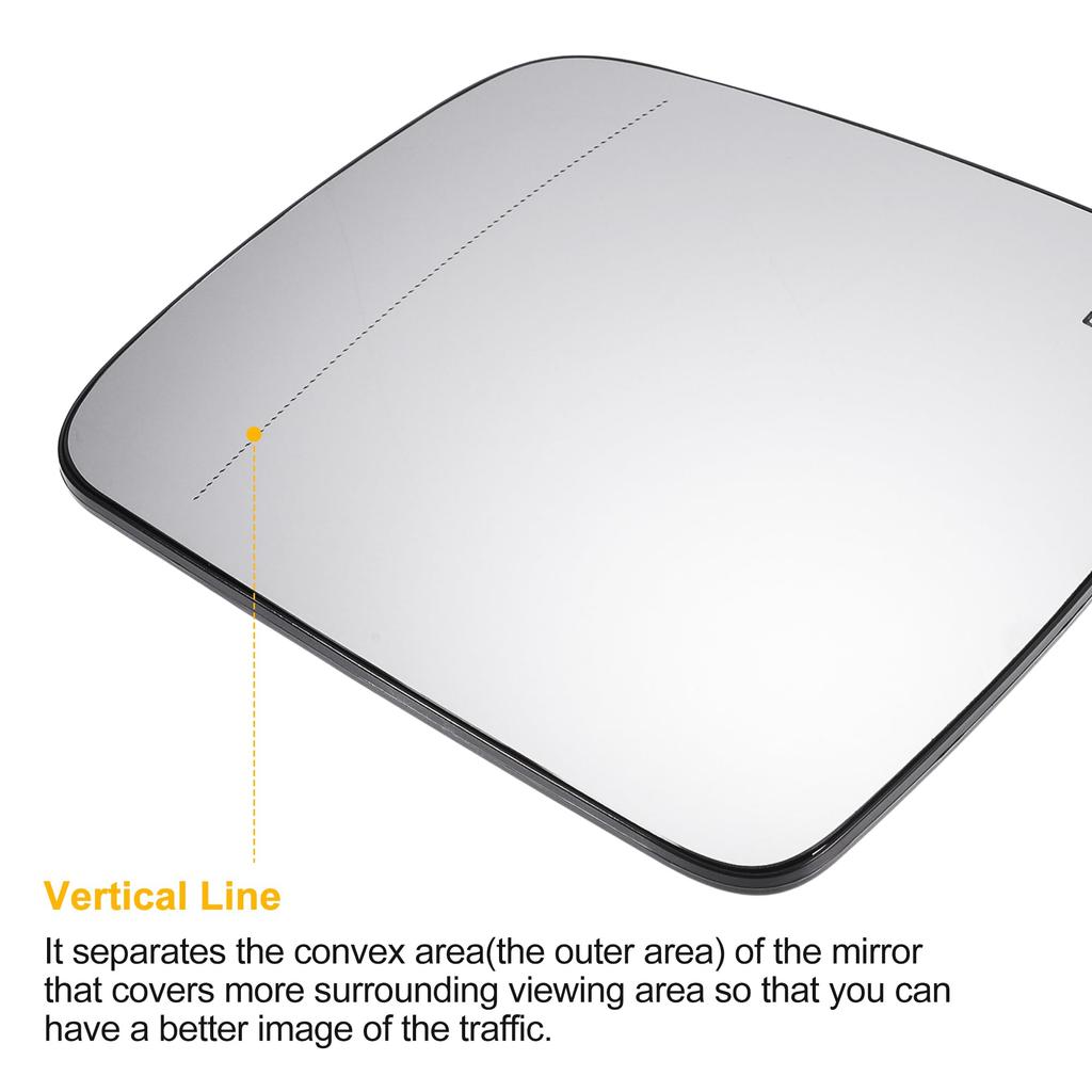 X AUTOHAUX Rearview Left Driver Side Mirror Glass Replacement for Dodge and Grand Cherokee White Glass with Backing 2014-2019 Duran, Jeep, (Heated