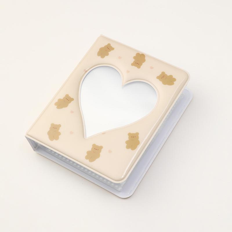 36 карточек Kpop Card Binder Name Card Book Photocard Holder Cute Bear Photo Albom 3-дюймовый Love Heart Hollow Picture Storage Case
