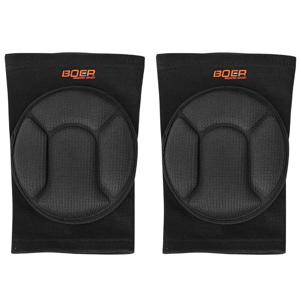 Толстая губка наколенник поддержка протектор спортивные накладки рукав ударопрочный для вратаря танцы (S,Черный)