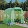 VidaXL Greenhouse with Green Steel Frame 4 M² 2x2x2 M, Polytunnel, Cold Frame, Tomato Greenhouse, Garden Greenhouse, 364073
