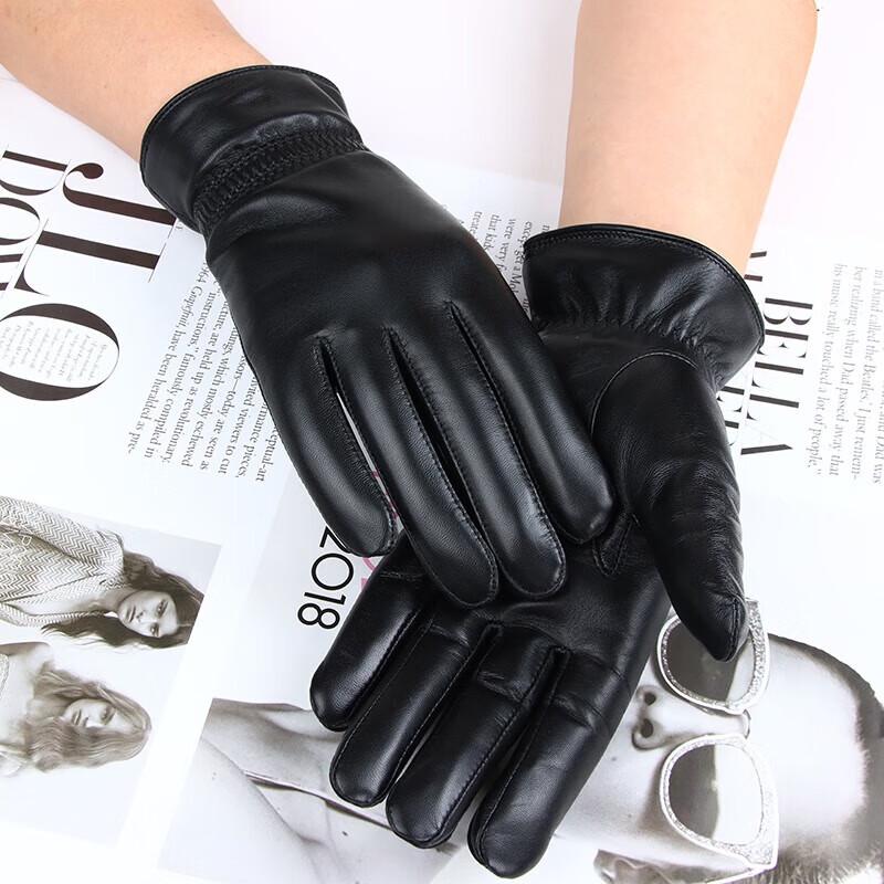 Hengyuanxiang Women's Sheepskin & Velvet Cycling Gloves