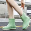WTEMPO Women's Fashion Short Tube Rainshoes Kitchen Outdoor Anti Slip Flat Heel Thick Sole Waterproof Rubber Shoes Dropshipping Wholesale